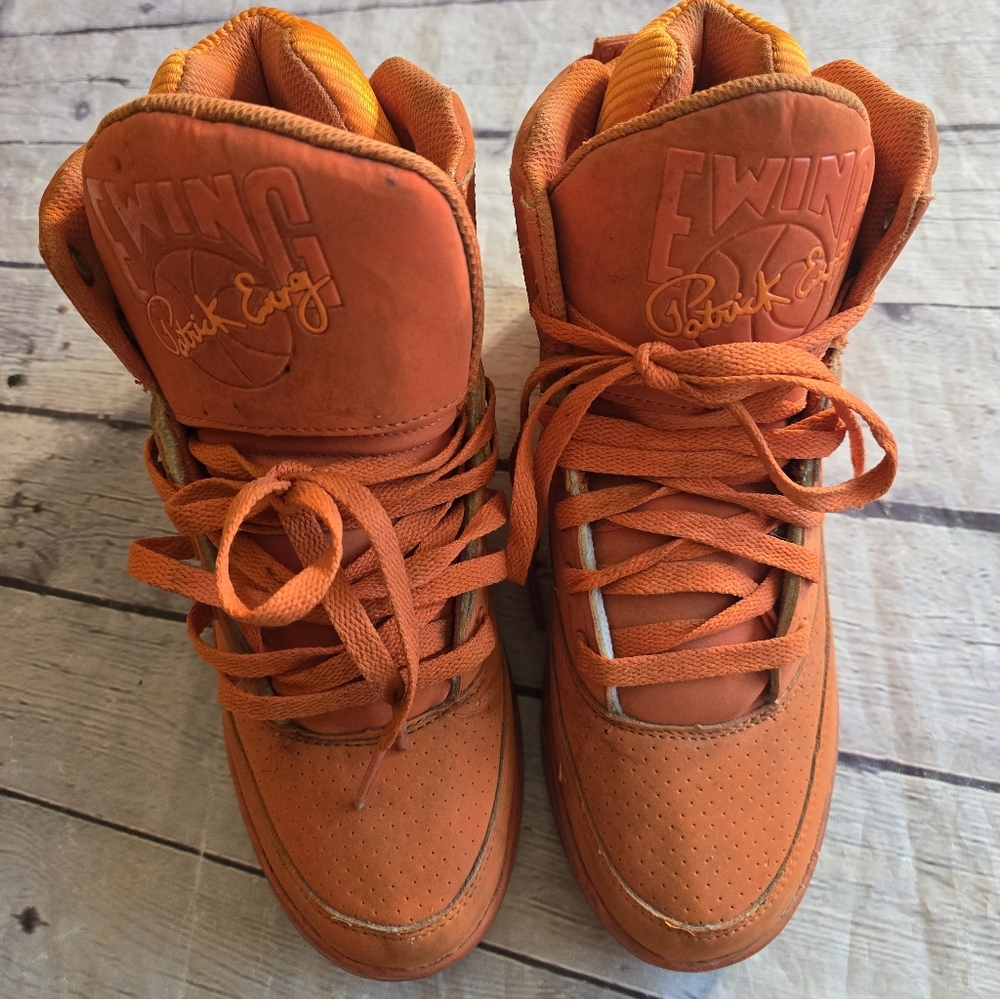PATRICK EWING MEN'S ORANGE HIGH TOPS SNEAKERS SIZE 8